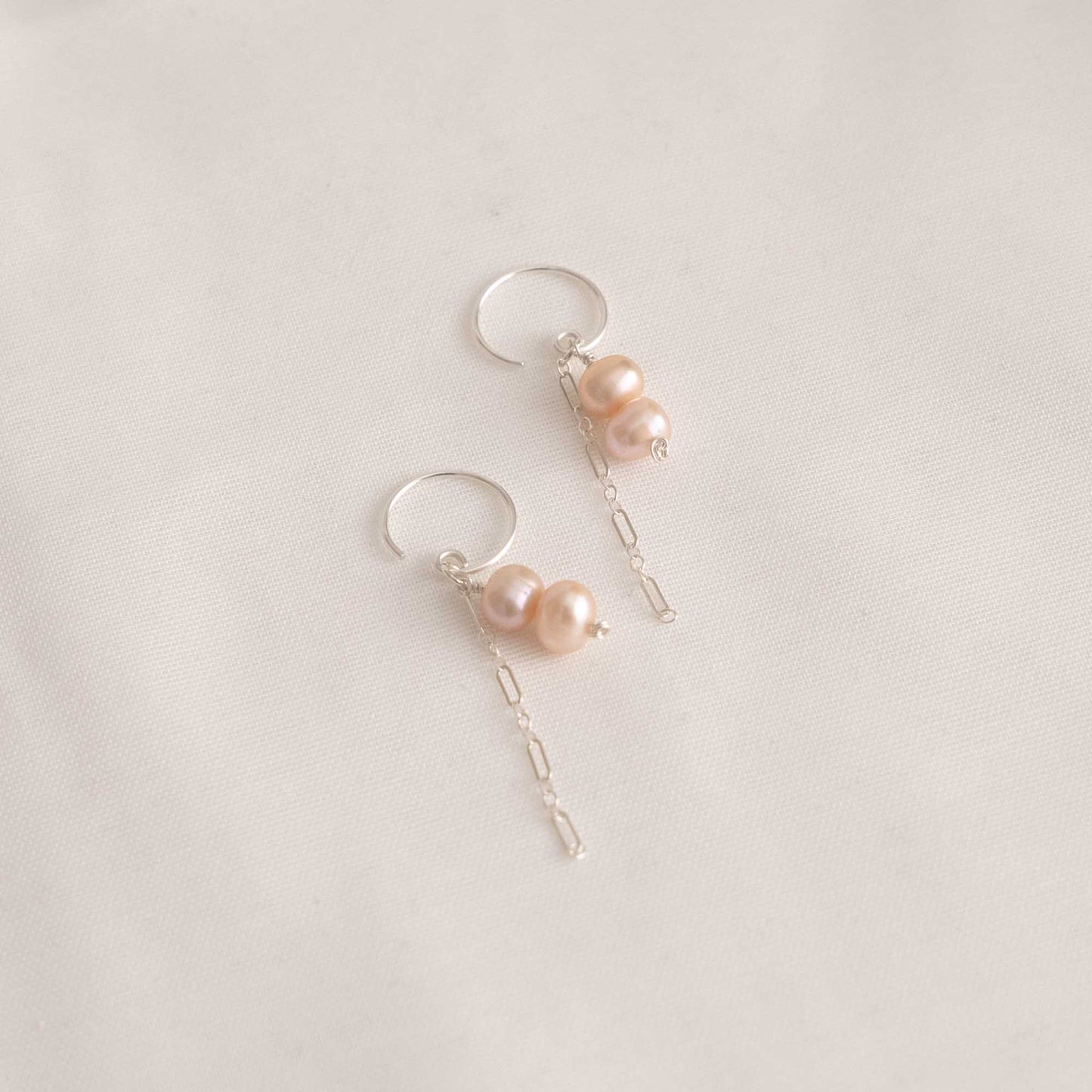 Kleine Creolen mit Rosa Perlen